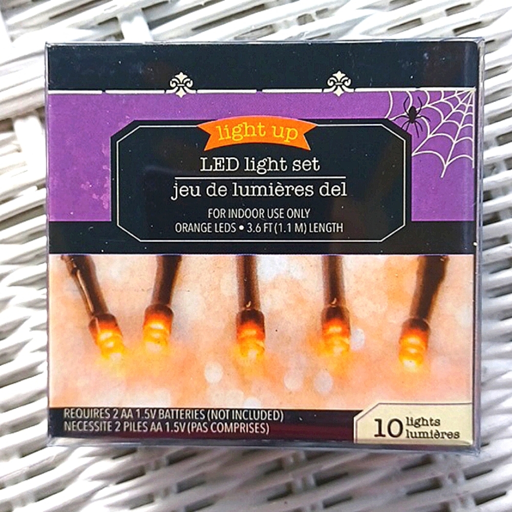 NIP 3 sets of 10 Orange Halloween LED Lights